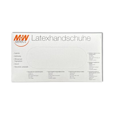 M+W Rukavice Latex bez pudru