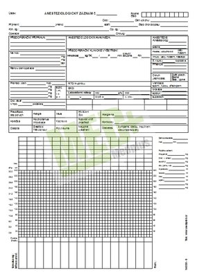 Anesteziologický záznam, 100 ks v balení