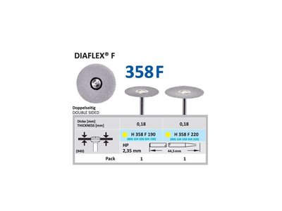 Diamantový disk DIAFLEX F - oboustranně sypaný, H358F, 1,9cm, extra jemná