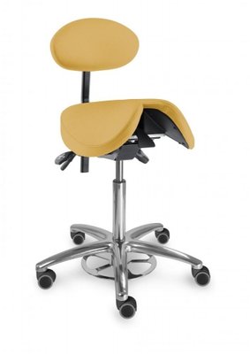 MAYER Stolička sedlová s děleným tvarovaným sedákem a s opěrkou zad 1215 S clean - žlutá - Silvertex