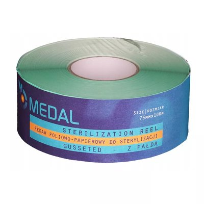 Rękaw do sterylizacji z fałdą MEDAL 7,5cm x 100m