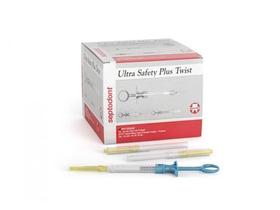 SEPTODONT - USP TWIST 100 ks ihly+1ks piest 1,8ml 30G: