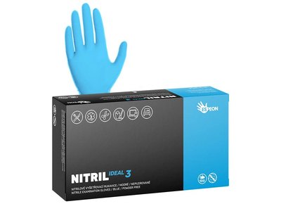 Nitrilové rukavice NITRIL IDEAL3 100 ks, nepudrované, modré, 3.5 g