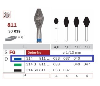 Diaswiss 811 modrá, 6ks/balení - 033 mm