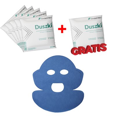 Maska ochronna na twarz pacjenta DUSZKI 5 + 1 GRATIS - Błękine