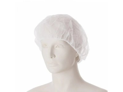 W-OPERO čepice Baret z netkané textilie, bílá, 100ks