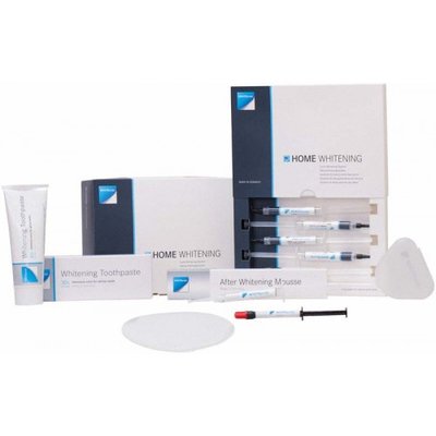 WHITEsmile - domácí bělení 16% Pacientský-Kit+: 4 stříkačky (3 ml) 16% CP / 1 stříkačka AWM / 2 fólie / 1 Blokátor / 1 bělící pasta