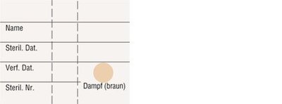 Štítek pro sterilní nádoby s indikační tečkou