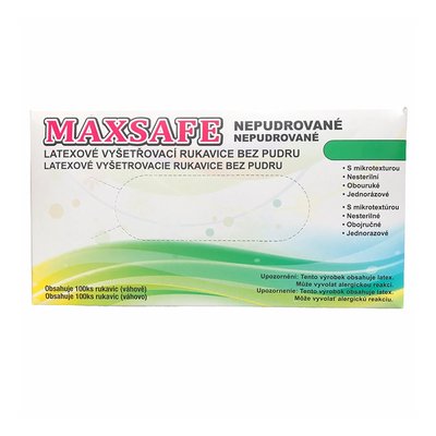 Vyšetřovací rukavice Maxsafe latex, nepudrované, 100 ks