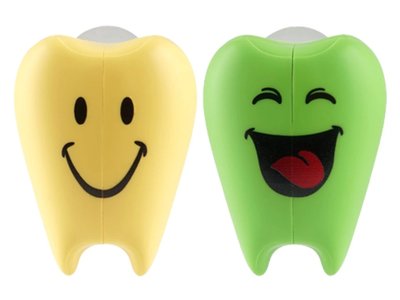Flipper Zoubky žlutý, zelený smile krytky na zubní kartáčky 2 ks