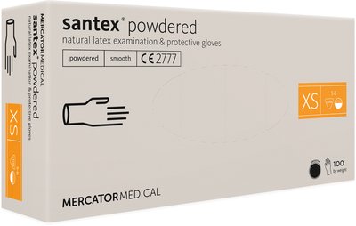 Vyšetřovací rukavice latexové santex XL