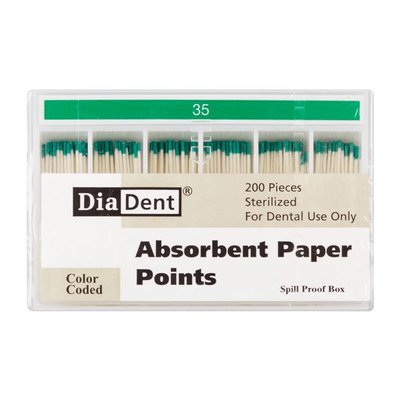 Papír.čepy DiaDent 035 kalibrované, kón. 2%
