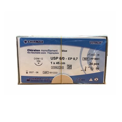 Chiralen monofil modrý 6/0 (0,7) 45cm DSM12, 24 ks v balení