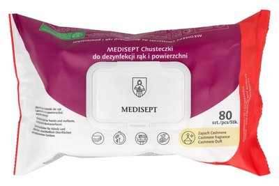 Chusteczki alkoholowe do dezynfekcji rąk i powierzchni Cashmere flow pack 80 szt. Medisept