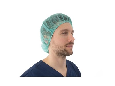 Čepice z netkané textilie, BARET, 100 ks, zelená