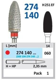 HORICO tvrdokovová fréza - vajíčko 6,0 mm