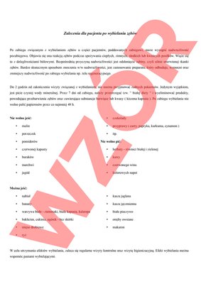 Zalecenia dla pacjenta po wybielaniu zębów 50 szt.