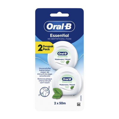 Oral-B EssentialFloss Waxed Mint zubní nit 2×50 m