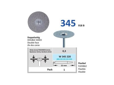 Diamantový disk DIAFLEX - oboustranně sypaný, W345, 2,2cm, normal