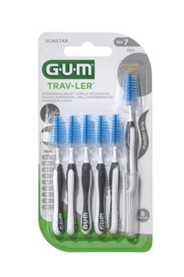 GUM TRAV-LER mezizubní kartáček s chlorhexidinem, kónický, ISO 7, 2,6 mm, 6 ks
