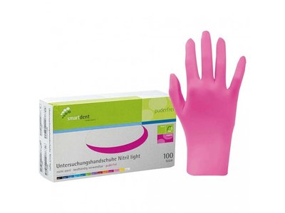 Smart nitrilové vyšetřovací rukavice light, magenta, 100ks, bez pudru - Velikost: XS