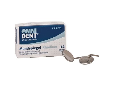 OMNI Zubní zrcátko Rhodium č.5, zvětšovací 24mm, 12ks