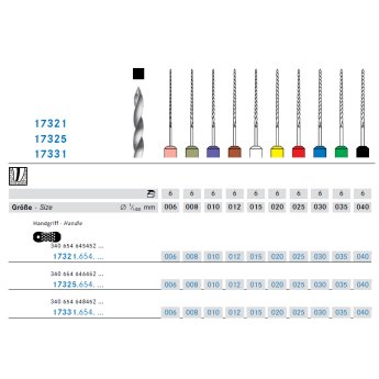 KOMET K-File, ISO 35 zelený / 21mm, sterilní, 6ks