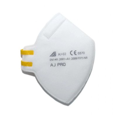 Respirátor bez ventilu FFP3, nastavitelné gumičky přes hlavu, 25 ks