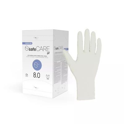 SafeCARE - rękawice chirurgiczne lateksowe, bezpudrowe, sterylne 50szt