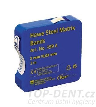 Kerr Hawe Steel Matrix Bands páskové matrice 5 mm / 0,03 mm, 3m