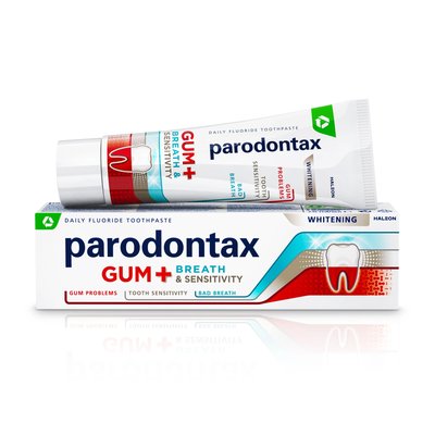 Parodontax Dásně + Dech & Citlivé zuby bělicí zubní pasta 75 ml