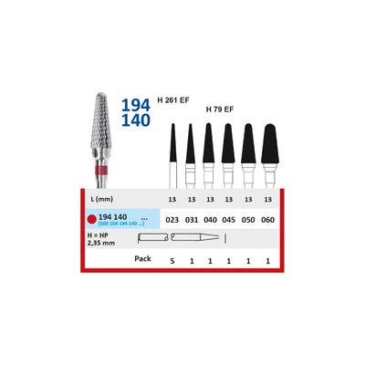 HORICO Fréza Tvrdokovová HP 194 ISO 060 Červená Jemná 1ks