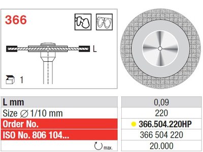 Edenta Lab 366 – UltraFlex diamantový kotúč - 1 ks