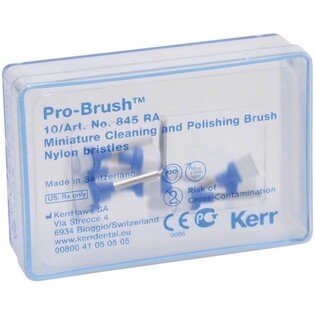 Hawe szczoteczki nylonowe Pro-Brush kielich duży biały 10szt/op. 845/10 okrągłe z niebieską mandrelką na kątnicę