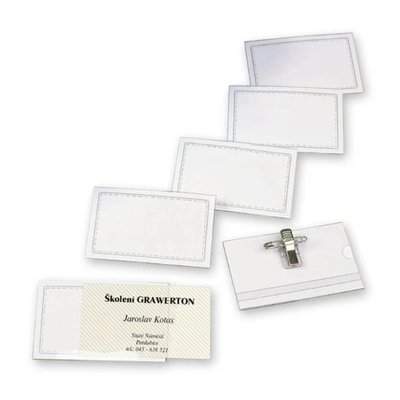 Visačka s klipem a špendlíkem 57x90mm (bal.50ks)