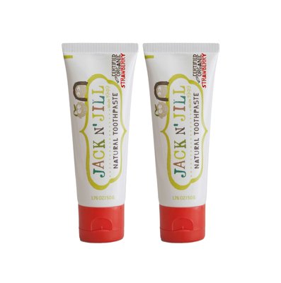 Jack N' Jill Organic Strawberry dětská zubní pasta 2×50 g