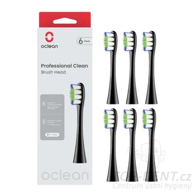 Oclean náhradní hlavice Professional Clean, 6 ks (černé)