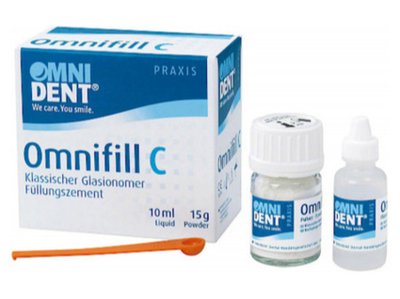 Omnifill C - skloionomerní cement, set 15g prášek 10ml tekutina, A2 85182