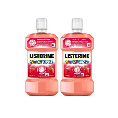 Listerine Smart Rinse Berry dětská ústní voda 2× 250 ml