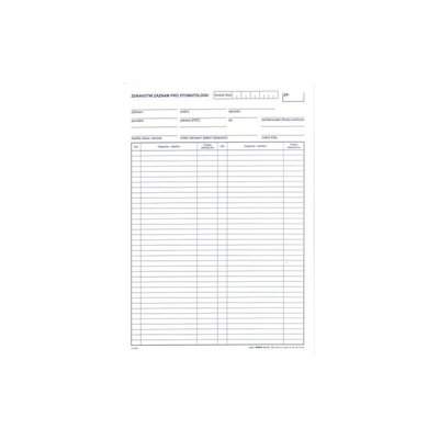 DITIS Zdravotniclý Stomatologický Záznam Dospělý 100ks