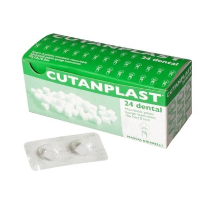 Cutanplast dental 10 x 10 x 10 mm, absorpční hemostatikum, 24 ks