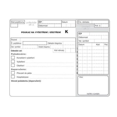 DITIS Poukaz na vyš.ošetř.K A5 100ks bez zadní str.