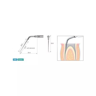 E8D - Końcówka do endodoncji z nasypem diamentowym do usuwania drobin