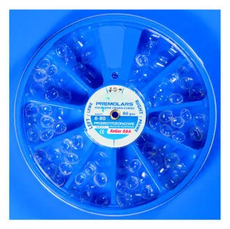 Korunky transparentní premolárové 80ks