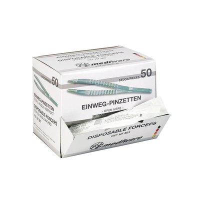 Jednorázová pinzeta sterilní 12,5 cm, čirá, 50 ks