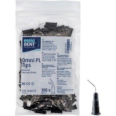 OMNIDENT OMNI PL Aplikační Kanyly L 13 mm Ø 0,6 mm 45° G23 100ks