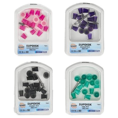 Krążki ścierne SUPDISK 8 mm x 16 szt. SHARP - super fine
