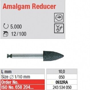 Gumki Edenta Amalgam Reducer 0932RA czarne, stożek ostry na kątnicę