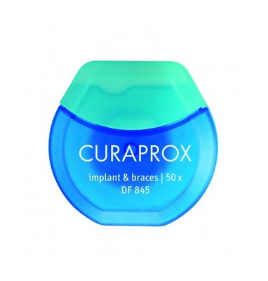 Curaprox DF 845 dentální nit na rovnátka a implantáty 50 ks