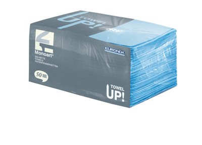 EURONDA Monoart TOWEL UP ochranná zástěra pacienta, světle modrá 33x45, 10balx50ks (21820439)
